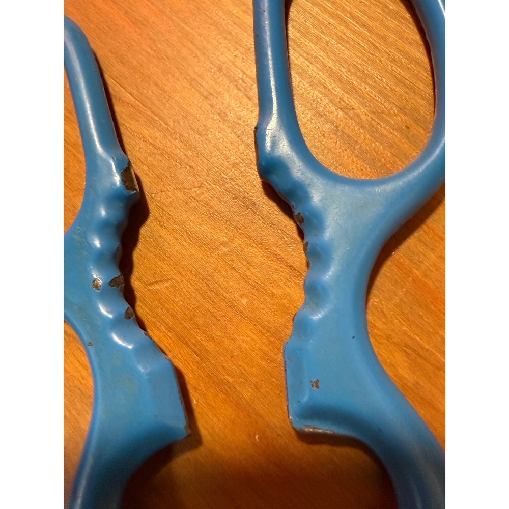 Vintage Henckels Blue Handle Kitchen Shears 7.5" Germany Stainless Steel - Picture 5 of 6
